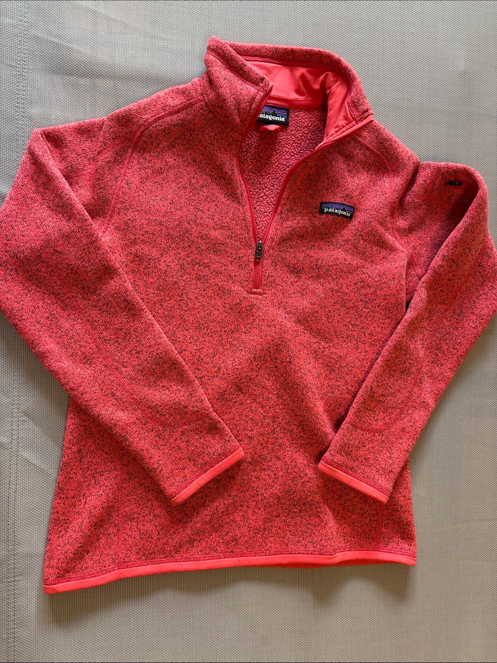 Patagonia women’s sz S better sweater Coral Red Half-Zip Fleece Pullover NWOT